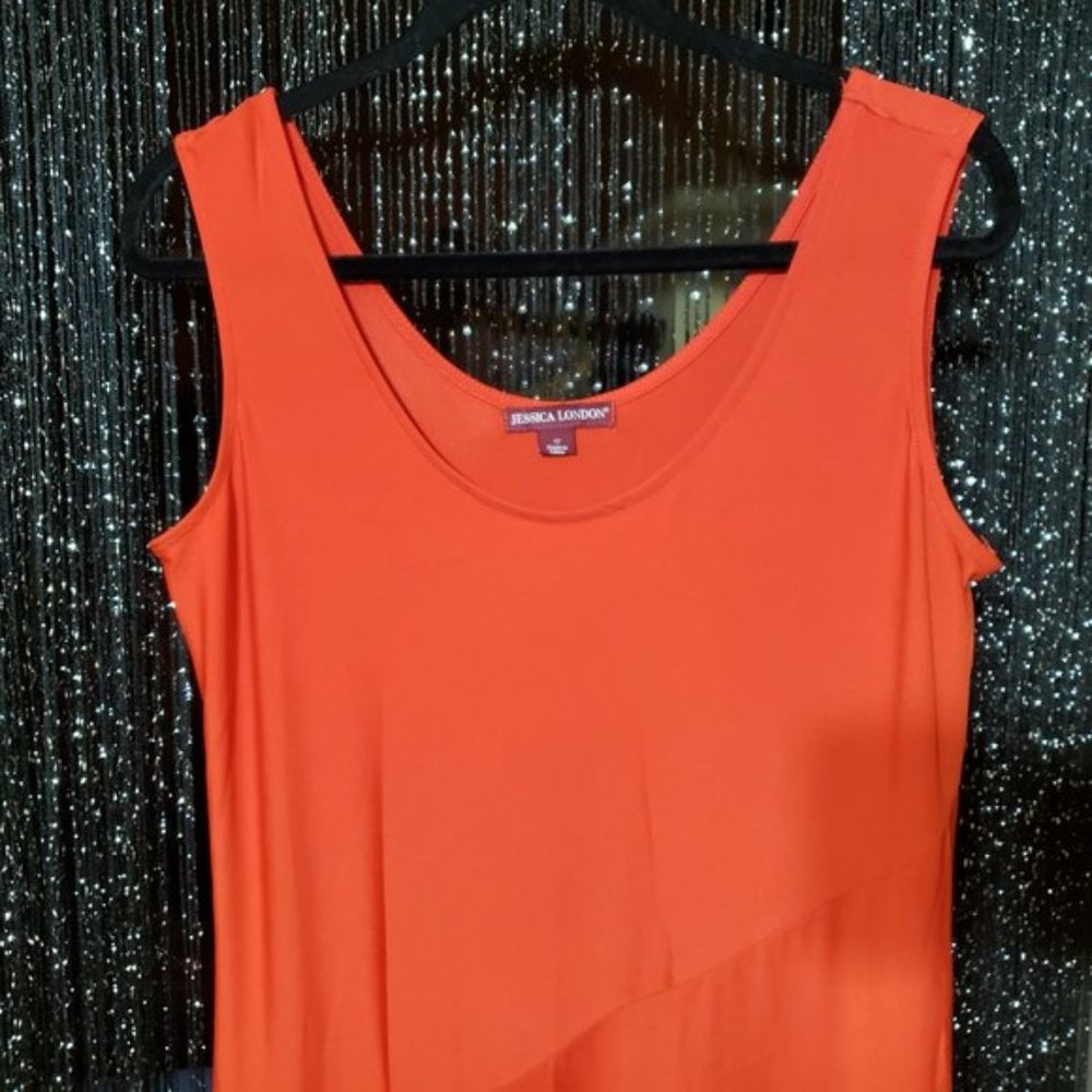 Jessica London Full Length Maxi Tank Dress Red - Picture 4 of 5